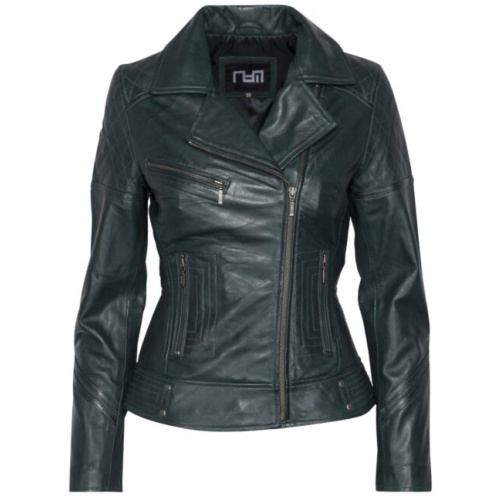 497 biker jack groen dames