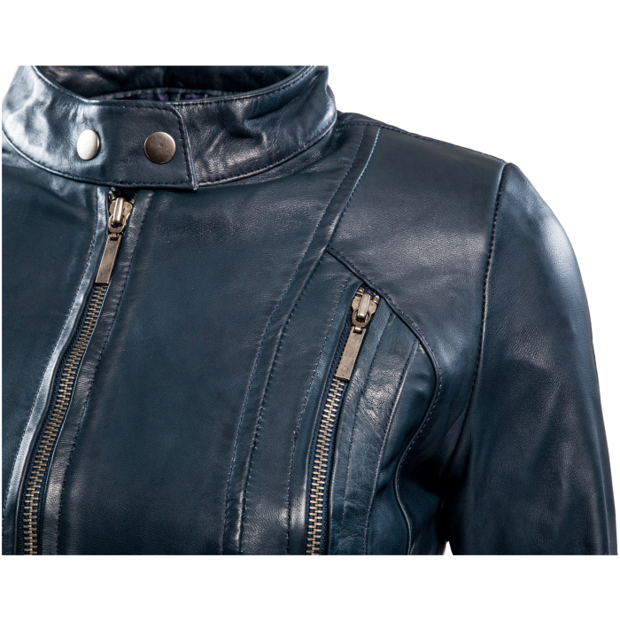 490 biker jack blauw dames