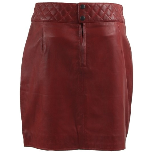 EXA kort leren rok rood